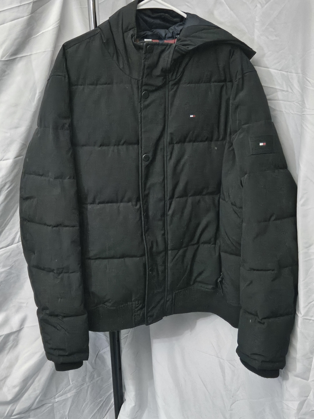 Tommy Hilfiger Black Hooded Quilted Puffer Jacket